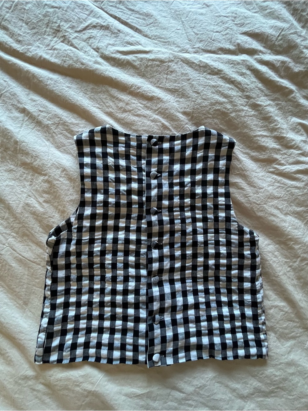Emerson Fry Studio boxy top - black and white gingham - organic cotton - Picture 7 of 10